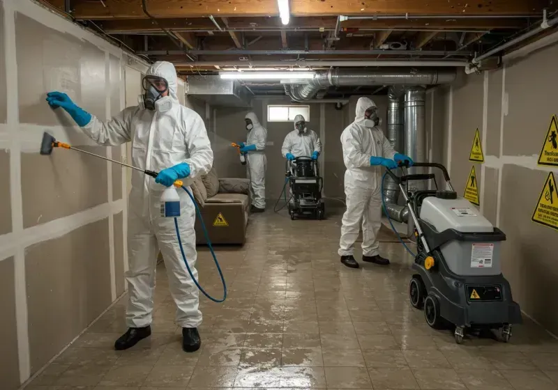 Basement Moisture Removal and Structural Drying process in Franklin Square, NY